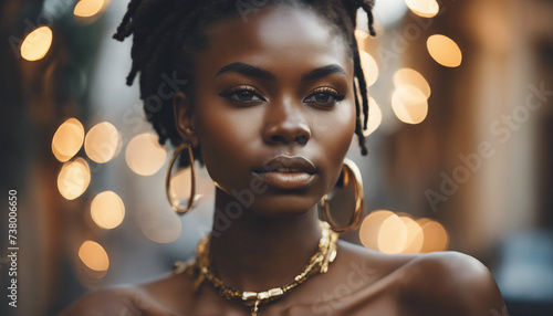 Fashion beauty African young women portrait 