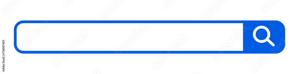 Blue search bar icon. Internet search. Vector. Blue search bar icon. Internet search. Vector.