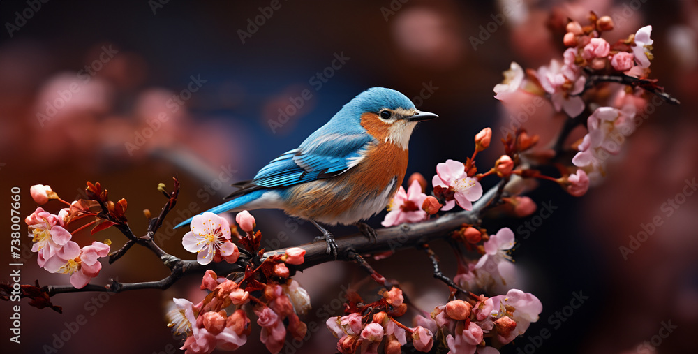 bird on a branch, Beautiful Bluebird Singing Highlight the melodious song of a bluebird as it perches on a blossoming branch, its vibrant blue plumage and cheerful demeanor brightening up even the dre bird on a branch, Beautiful Bluebird Singing Highlight the melodious song of a bluebird as it perches on a blossoming branch, its vibrant blue plumage and cheerful demeanor brightening up even the dre