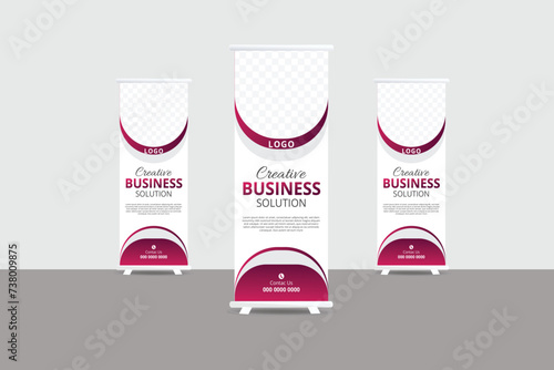  Modern abstract business roll up banner design template vector.