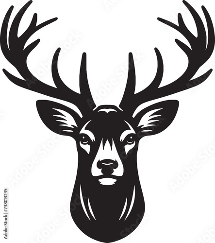 deer head icon Silhouette Vector