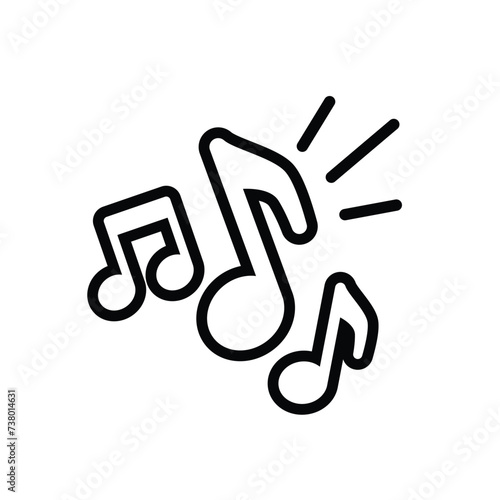 Music notes icon. Simple outline style. Music key, melody, classical, harmony, clef, tone, tune, song concept. Thin line symbol. Vector illustration isolated.