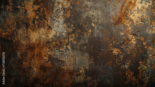 A scratched grunge metallic texture with layers of rust and decay photo