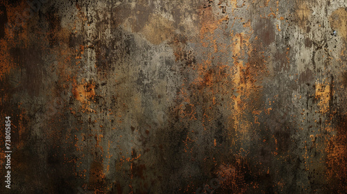 A scratched grunge metallic texture with layers of rust and tarnish