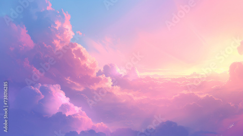 A serene depiction of a real majestic sunrise sky background