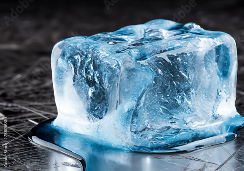 clear frozen block of ice.