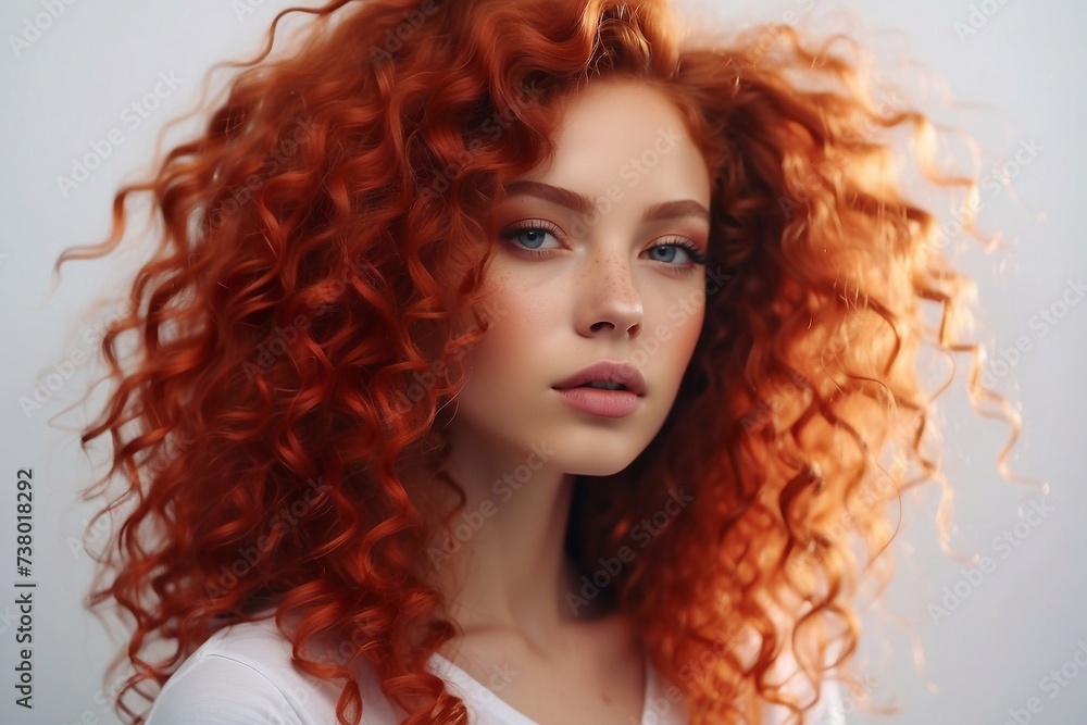 © Lilia Ulizko - Close-up portrait of a sexy young redhead woman looking directly at the camera.