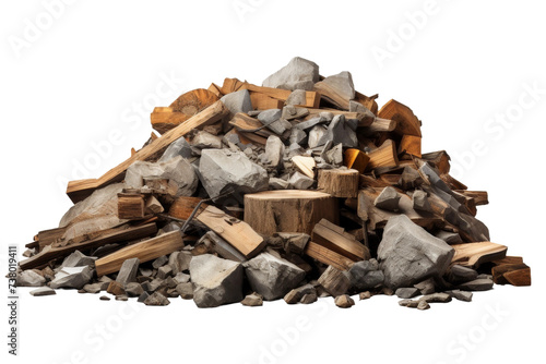 A Pile of Chopped Wood. A pile of chopped wood sitting on top of a white surface, ready for use as fuel or construction material.