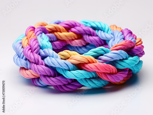Dog cotton rope for games isolated on white background