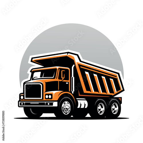 Dump truck illustration vector