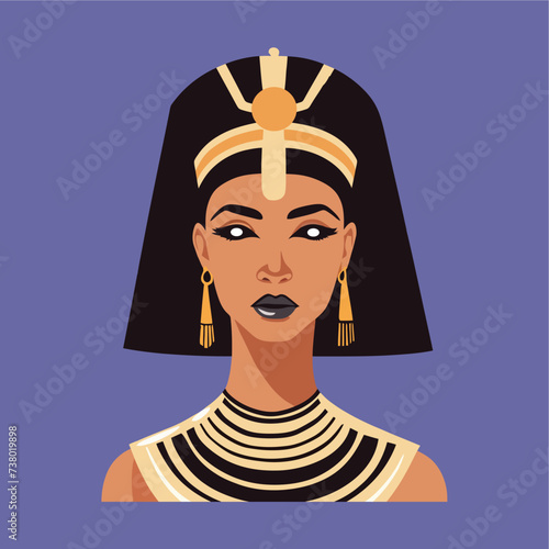 vector flat african cleopatra illustration