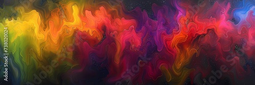 Vibrant Abstract Paint Waves in a Cosmic Color Palette for Artistic Backgrounds