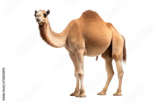 Camel Standing. A camel stands tall against a crisp Transparent background.
