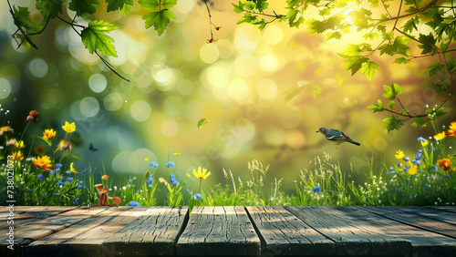 Serenity Served: Empty Table Against a Nature Theme