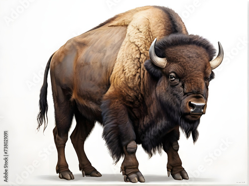 oly face American Bison with a white background logo    American Bison: Majestic Portrait on White Background photo