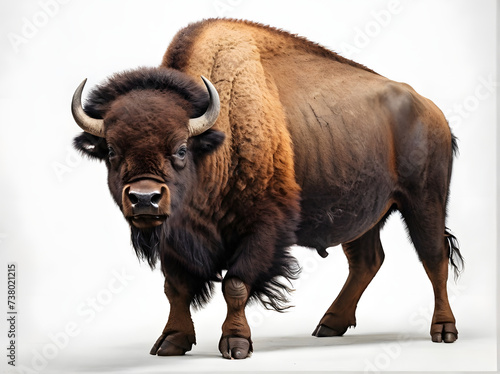 oly face American Bison with a white background logo American Bison: Majestic Portrait on White Background