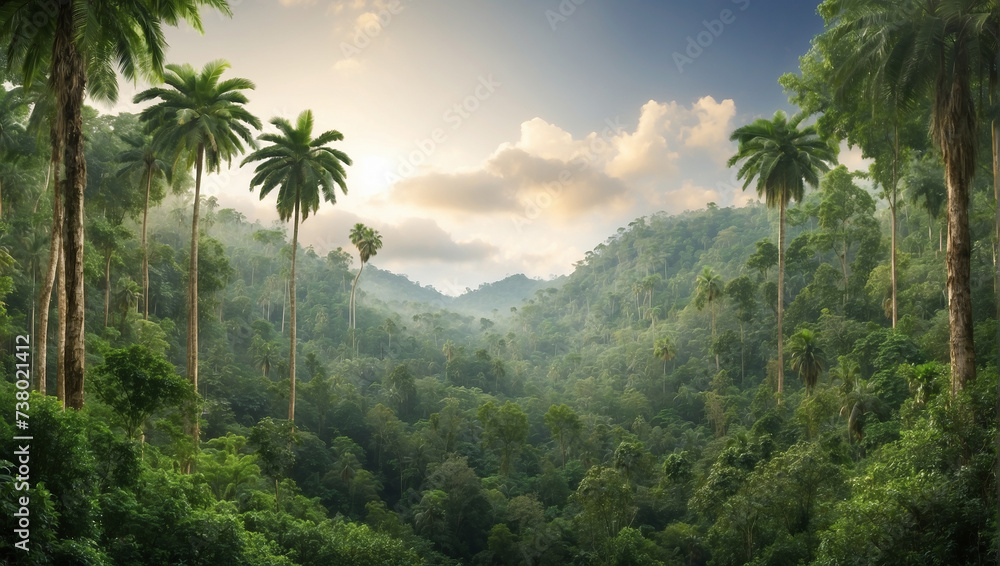 tropical forest in the morning