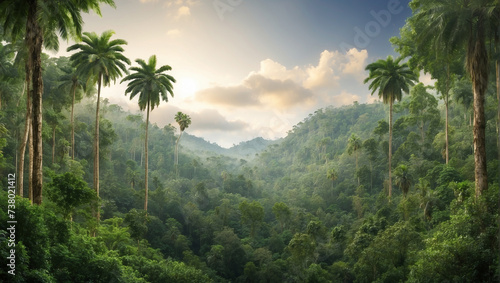 tropical forest in the morning