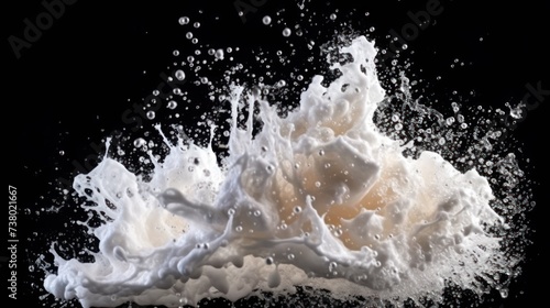 Soap foam, lather isolated on black, with clipping path