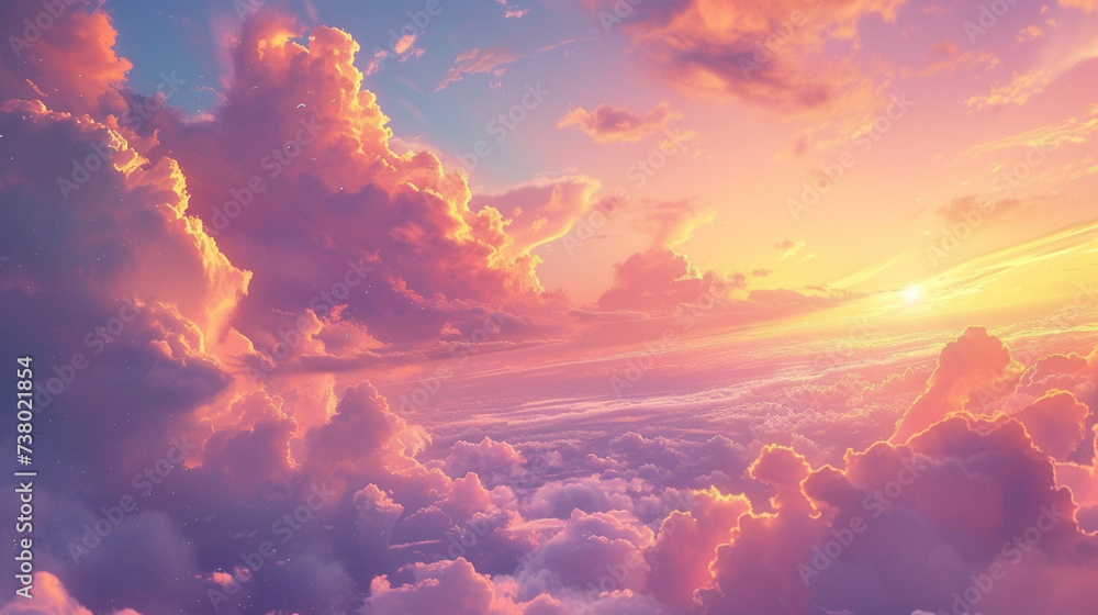 Fototapeta premium A stunning depiction of a real majestic sunrise sky background