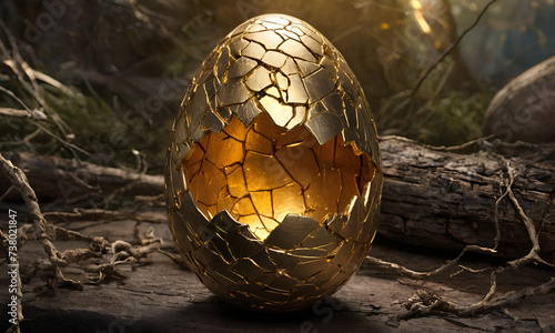 Capture the symbolism of a cracked gold Easter egg | The Easter season | Easter Egg Monday | | Easter Monday photo