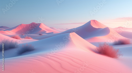 不思議なピンク色の砂漠