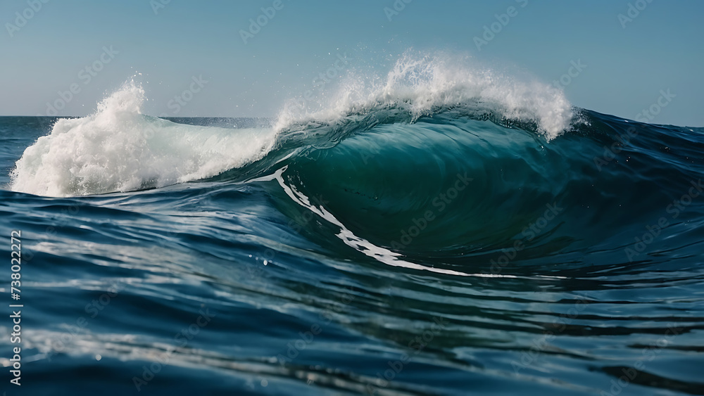 Wave breaking, Tsunami wave, heavy wave on a beach Wave breaking, Tsunami wave, heavy wave on a beach