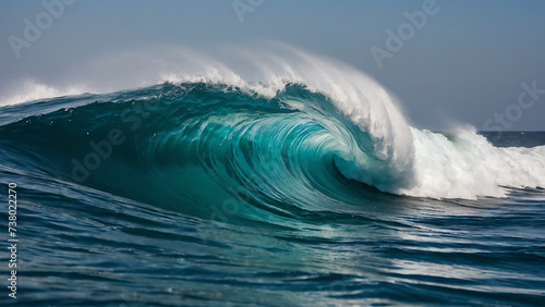 Wave breaking, Tsunami wave, heavy wave on a beach