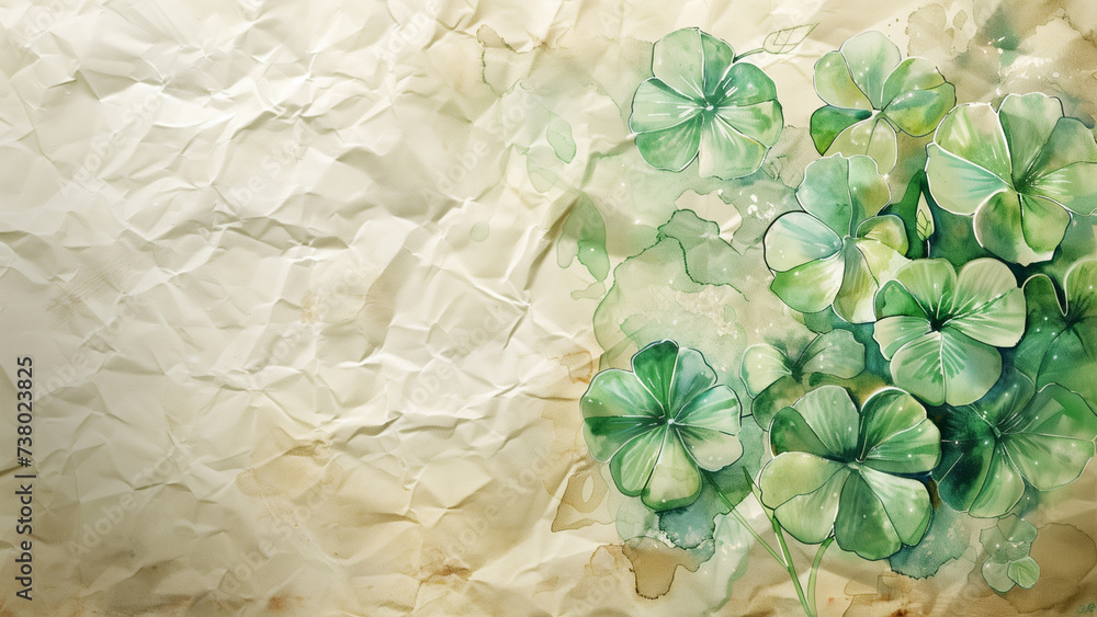 Magical Four-Leaf Clovers: A Watercolor Symphony