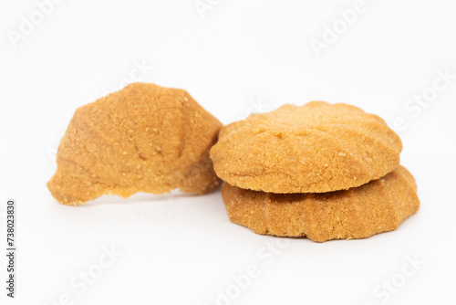 cookies or biscuits, traditional dessert, nutrition snack, dessert or breakfast food isolated on white background