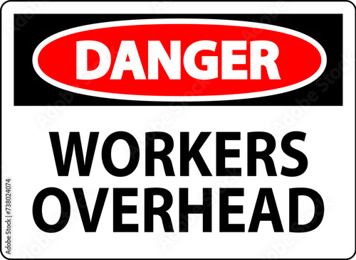 Danger Falling Debris Sign  Workers Overhead Falling Objects