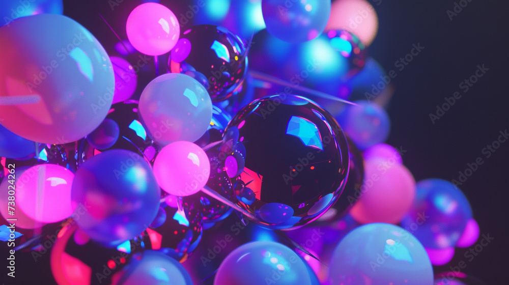 Animation Of A Pile Of Abstract Neon Ultraviolet Colorful Glow Spheres. Copy paste area for texture Animation Of A Pile Of Abstract Neon Ultraviolet Colorful Glow Spheres. Copy paste area for texture