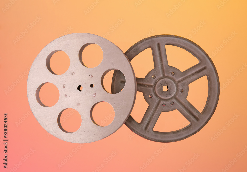 Metal reels. Cinema time and friendly weekend. Metal reels. Cinema time and friendly weekend.