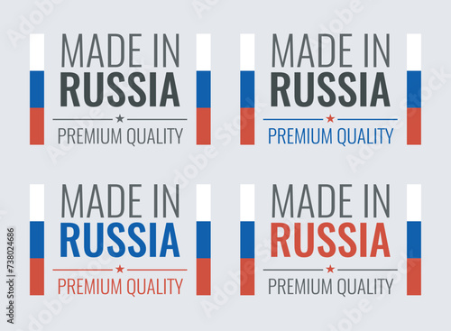 made in Russia labels set, Russian product icons