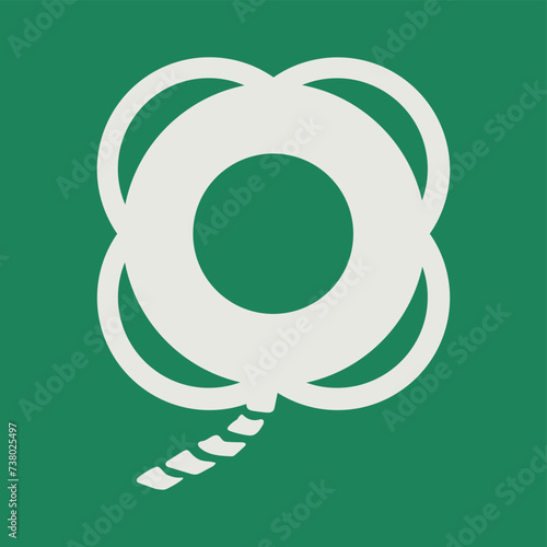SAFETY CONDITION SIGN PICTOGRAM, LIFEBUOY WITH LINE ISO 7010 – E041, VECTOR