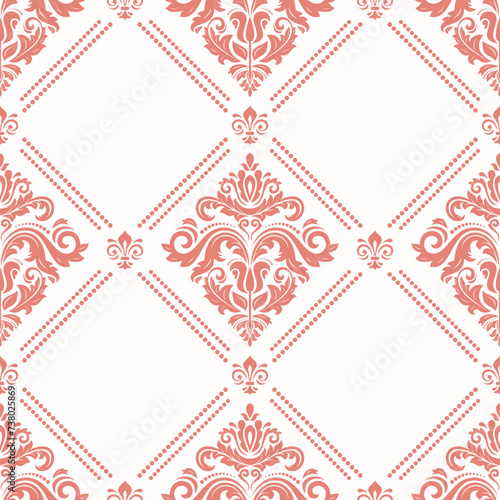 Orient vector classic pattern. Seamless abstract background with vintage elements. Orient pink pattern. Ornament for wallpaper