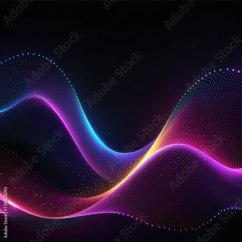 Colorful sound waves, abstract background, square composition