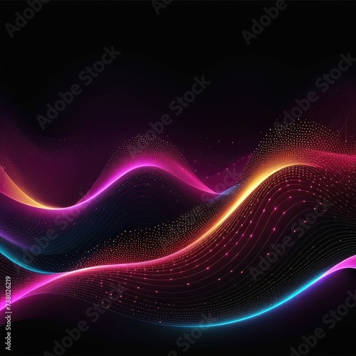 Colorful sound waves, abstract background, square composition