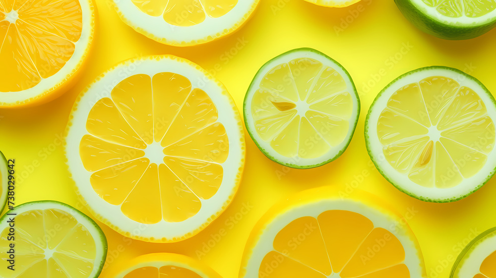 Colorful fresh lemons