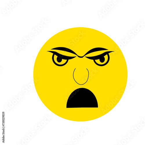 Expression de visage sur émoticône	