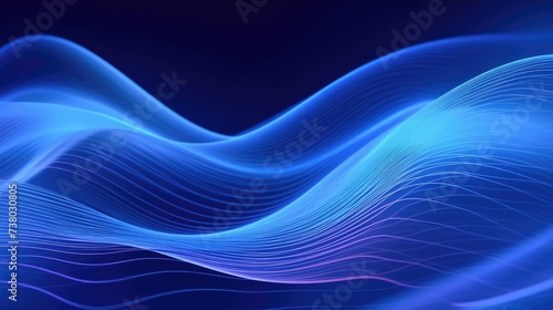 Abstract Blue Light Waves on Dark Background © evening_tao