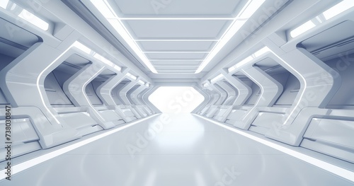 Futuristic Sci-Fi Corridor with Bright Light
