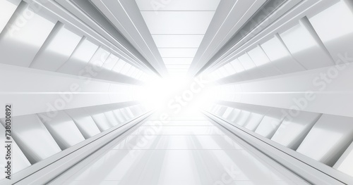 Modern White Building Corridor with Bright Light