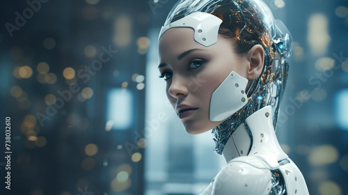 Female Robot Cyborg Ai High Technology Android Artificial Intelligence