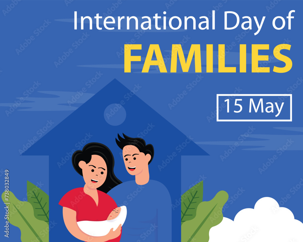 Obraz premium illustration vector graphic of A husband and wife are caring for their baby at home, perfect for international day, international day of families, celebrate, greeting card, etc.