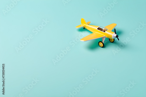 A small, cute model airplane. simple background. Generative AI