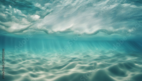 Underwater Blue Ocean: Isolated Aqua Wave on Background