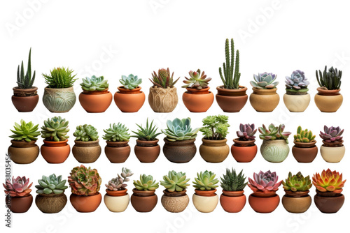 Group of Potted Plants Sitting Together. Several potted plants are arranged side by side  creating a group of greenery in a confined space.