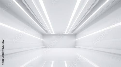 Futuristic White Room with Sleek LED Lighting
