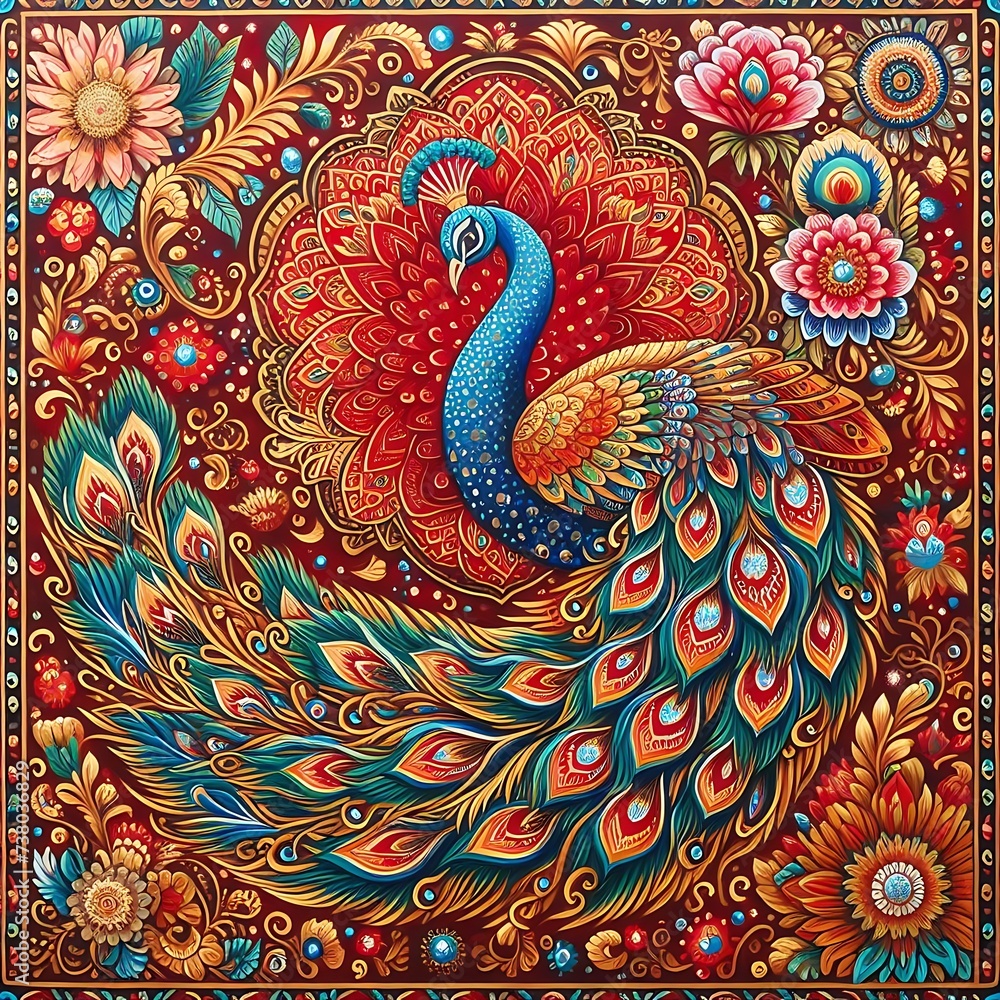 Traditional Indian Peacock Wallpaper Traditional Indian Peacock Wallpaper